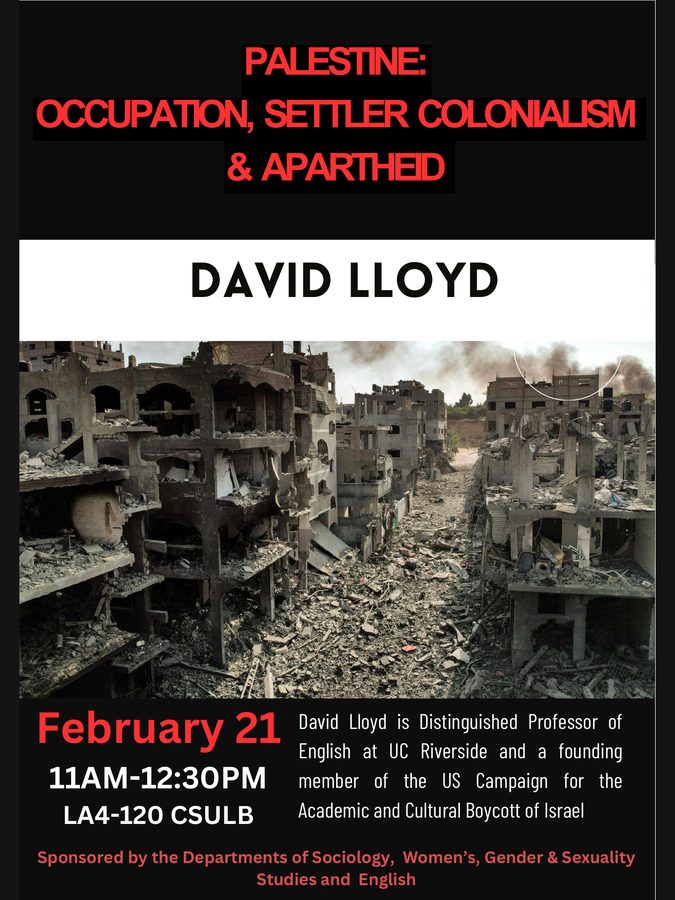 Flyer: &ldquo;Palestine: Occupation, Settler Colonialism & Apartheid&rdquo;, a talk by David Lloyd, UC Riverside, 21 February 2024