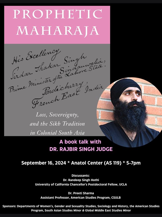 Flyer: book talk on <em>Prophetic Maharaja: Loss, Sovereignty, and the Sikh Tradition in Colonial South Asia</em> with Dr. Rajbir Singh Judge, 16 September 2024
